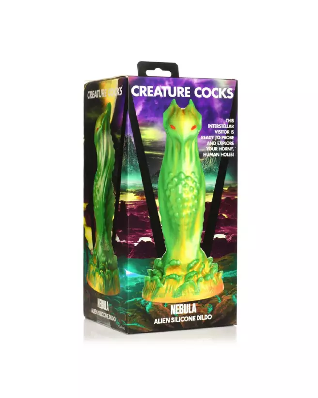 Nebula Alien Silicone Dildo Green par XR Brands en silicone premium-2