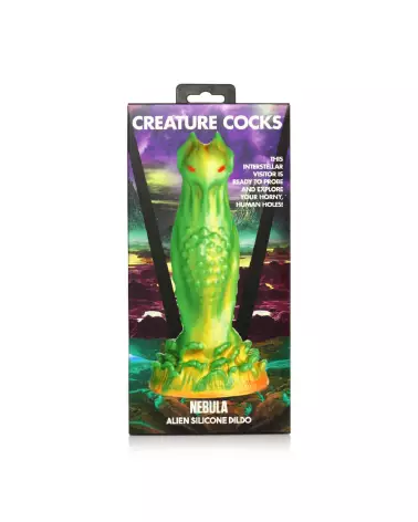 Nebula Alien Silicone Dildo Green par XR Brands en silicone premium-3