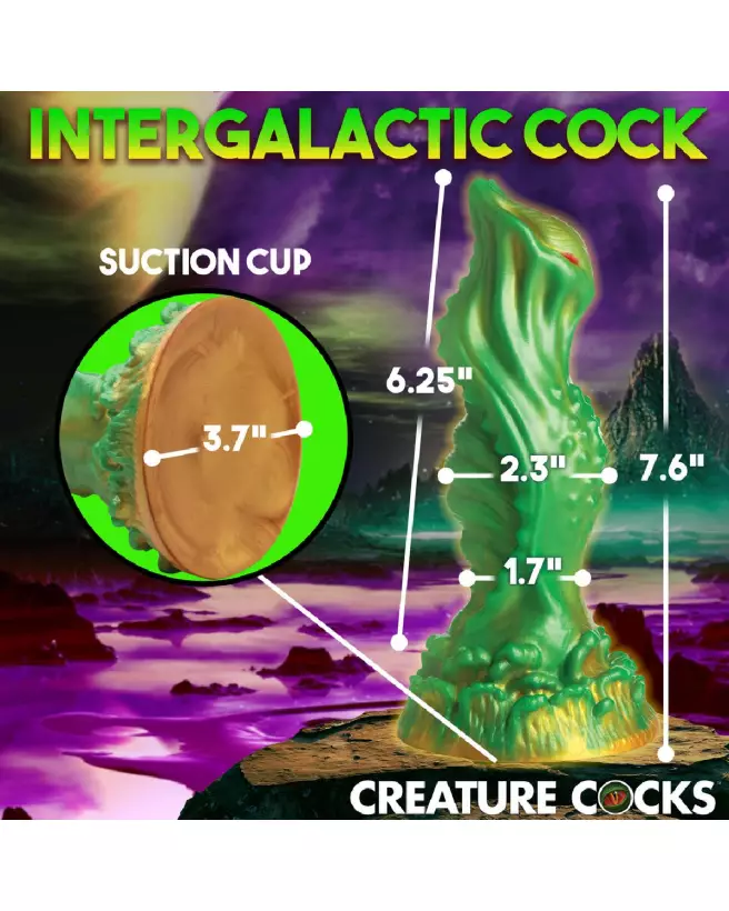 Nebula Alien Silicone Dildo Green par XR Brands en silicone premium-7