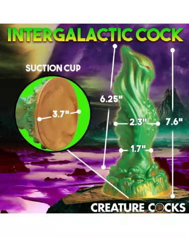 Nebula Alien Silicone Dildo Green par XR Brands en silicone premium-7