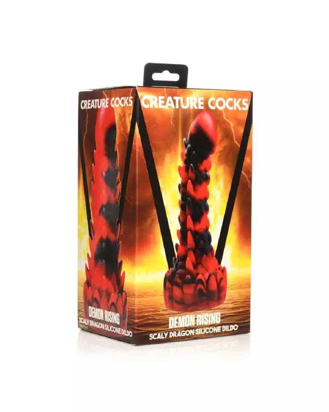 Image de Dildo Dragon Scaly en Silicone Rouge et Noir par XR Brands-2