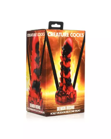 Image de Dildo Dragon Scaly en Silicone Rouge et Noir par XR Brands-2
