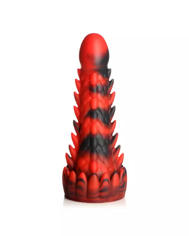 Image de Dildo Dragon Scaly en Silicone Rouge et Noir par XR Brands-4