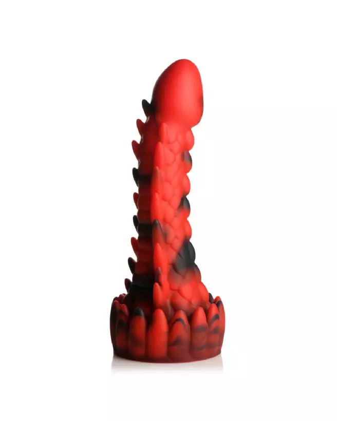 Image de Dildo Dragon Scaly en Silicone Rouge et Noir par XR Brands-5
