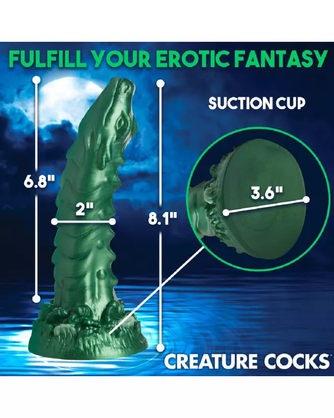 Cockness Monster Silicone Dildo Vert par XR Brands-7