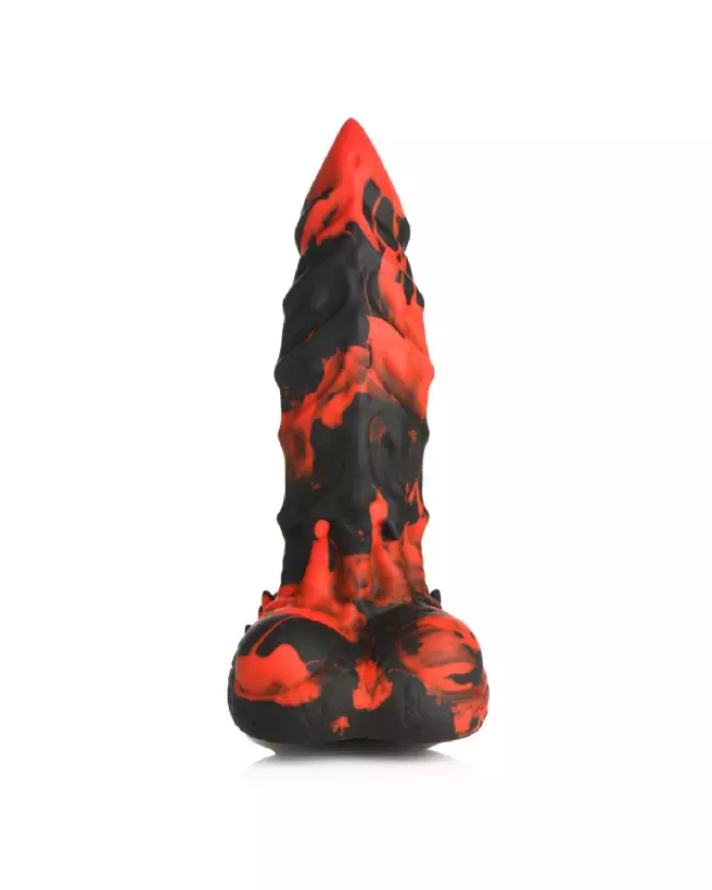 Fire Demon Monster Dildo en Silicone Rouge et Noir par XR Brands-4