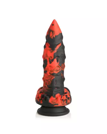 Fire Demon Monster Dildo en Silicone Rouge et Noir par XR Brands-6