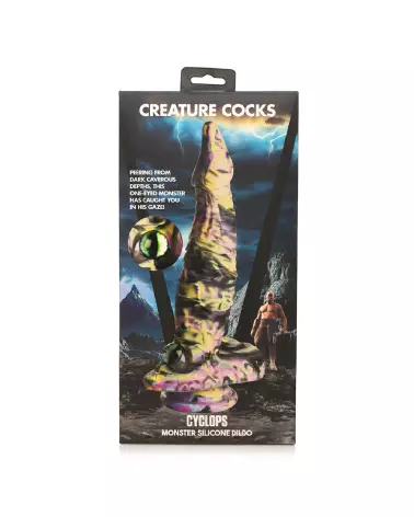 Dildo Cyclops Monster en silicone jaune violet noir de XR Brands-3