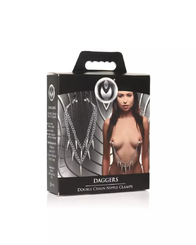 Image des Pinces à Tétons Daggers Double Chain de XR Brands-2