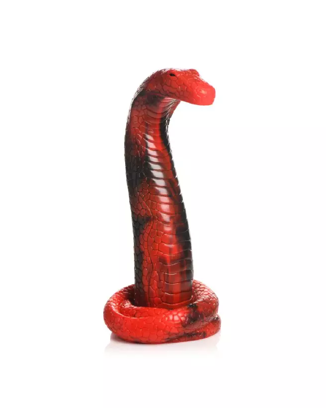 Photo du King Cobra Silicone Dildo Red de XR Brands, sextoy en silicone rouge pour stimulation avancée-1