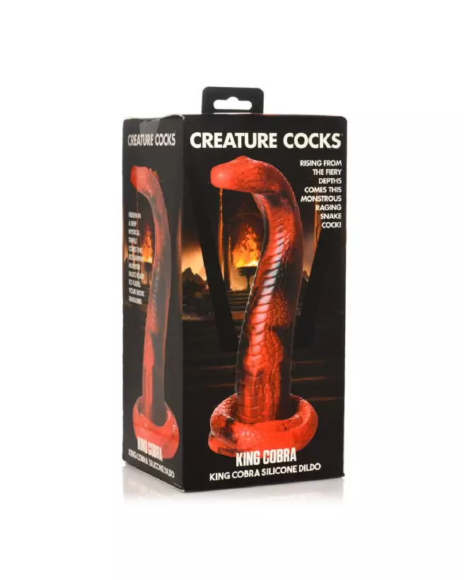 Photo du King Cobra Silicone Dildo Red de XR Brands, sextoy en silicone rouge pour stimulation avancée-2