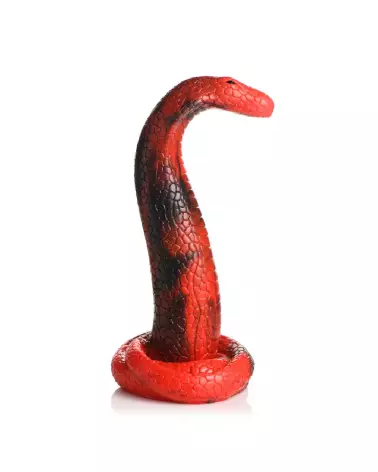 Photo du King Cobra Silicone Dildo Red de XR Brands, sextoy en silicone rouge pour stimulation avancée-4