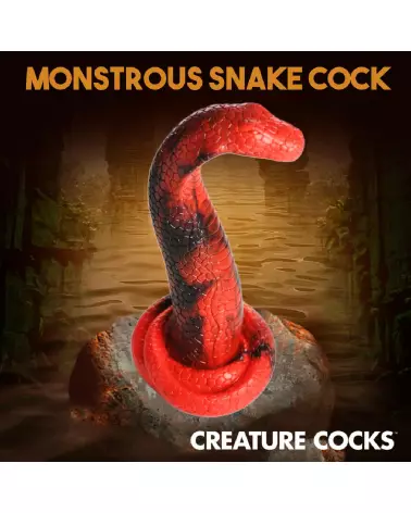 Photo du King Cobra Silicone Dildo Red de XR Brands, sextoy en silicone rouge pour stimulation avancée-5