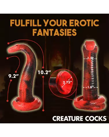 Photo du King Cobra Silicone Dildo Red de XR Brands, sextoy en silicone rouge pour stimulation avancée-7