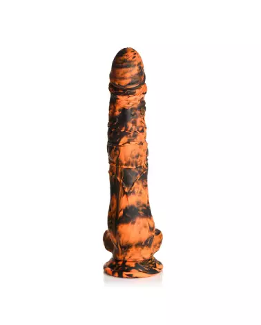 Image du Sabretooth Silicone Dildo par XR Brands, couleur Orange et Noir-4
