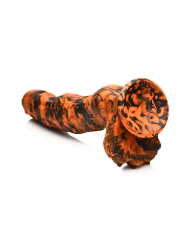 Image du Sabretooth Silicone Dildo par XR Brands, couleur Orange et Noir-5