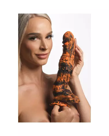 Image du Sabretooth Silicone Dildo par XR Brands, couleur Orange et Noir-7