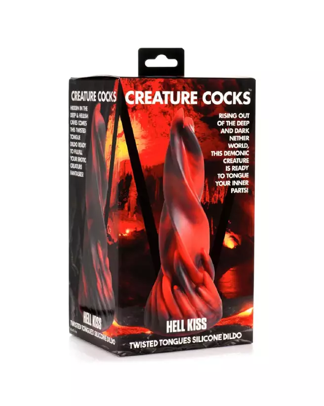 Image du Hell Kiss Twisted Tongues Silicone Dildo Rouge par XR Brands-2
