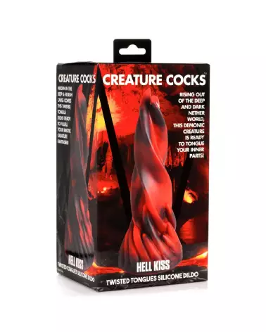 Image du Hell Kiss Twisted Tongues Silicone Dildo Rouge par XR Brands-2