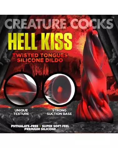 Image du Hell Kiss Twisted Tongues Silicone Dildo Rouge par XR Brands-6