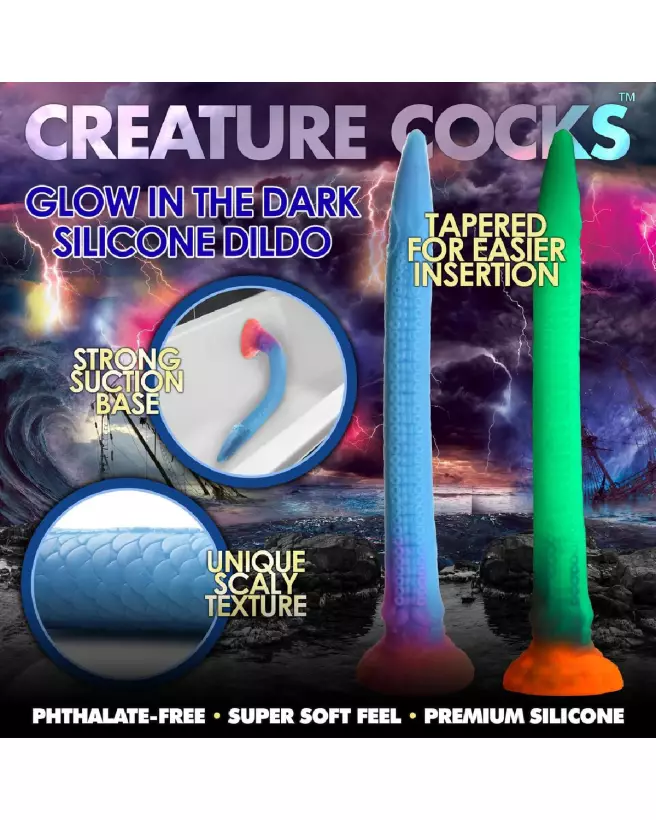 Image du Makara Silicone Snake Dildo glow in the dark par XR Brands-5