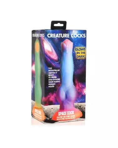 Space Cock Silicone Alien Dildo Glow in the Dark par XR Brands-2