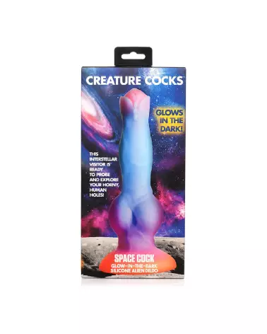 Space Cock Silicone Alien Dildo Glow in the Dark par XR Brands-3