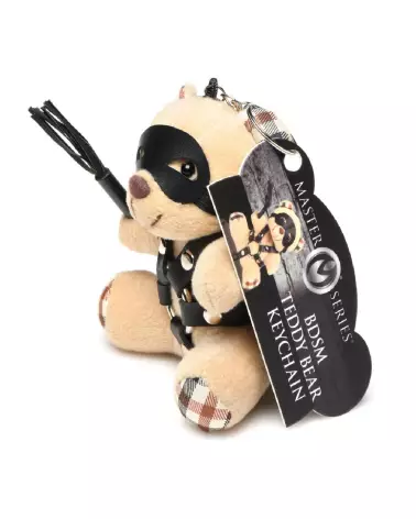 Porte-clés Teddy Bear BDSM en peluche couleur tan par XR Brands-2