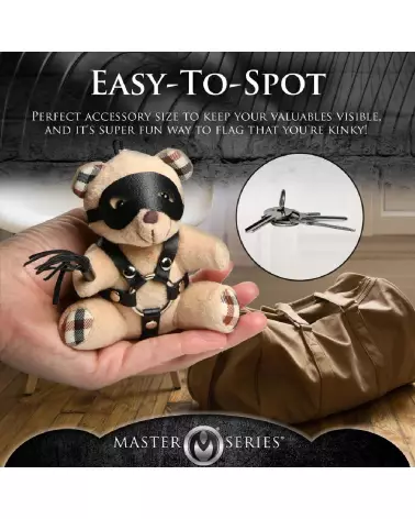 Porte-clés Teddy Bear BDSM en peluche couleur tan par XR Brands-6