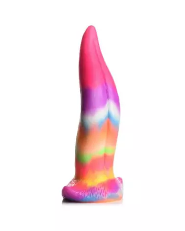 Unicorn Tongue Silicone Dildo Glow in the Dark Rainbow - XR Brands-1