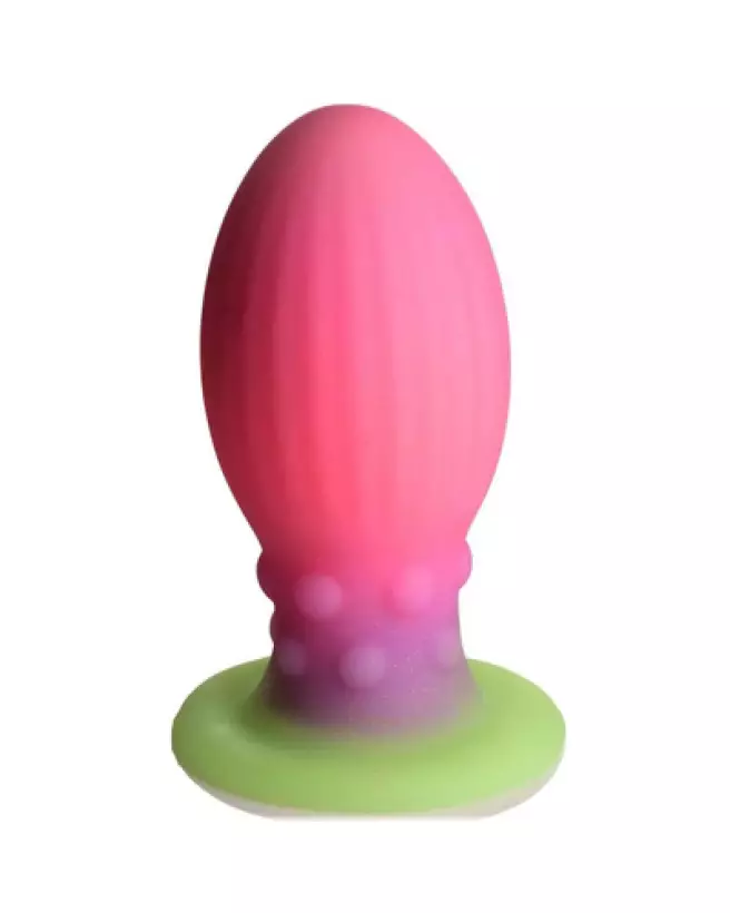 Xeno Egg Glow in the Dark XL Pink Silicone de XR Brands-1