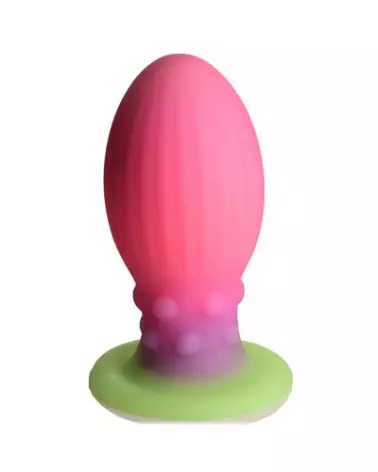Xeno Egg Glow in the Dark XL Pink Silicone de XR Brands-1
