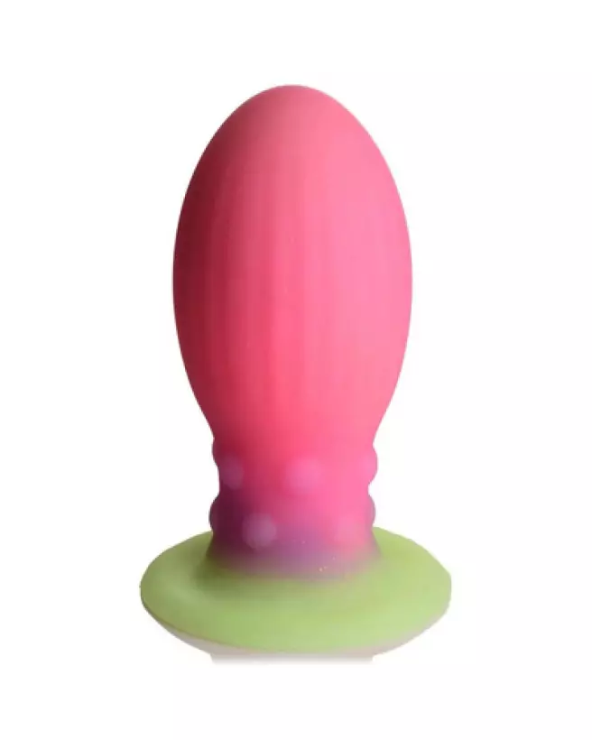 Image du Xeno Egg Pink de XR Brands, sextoy créature en silicone qui brille dans le noir-1