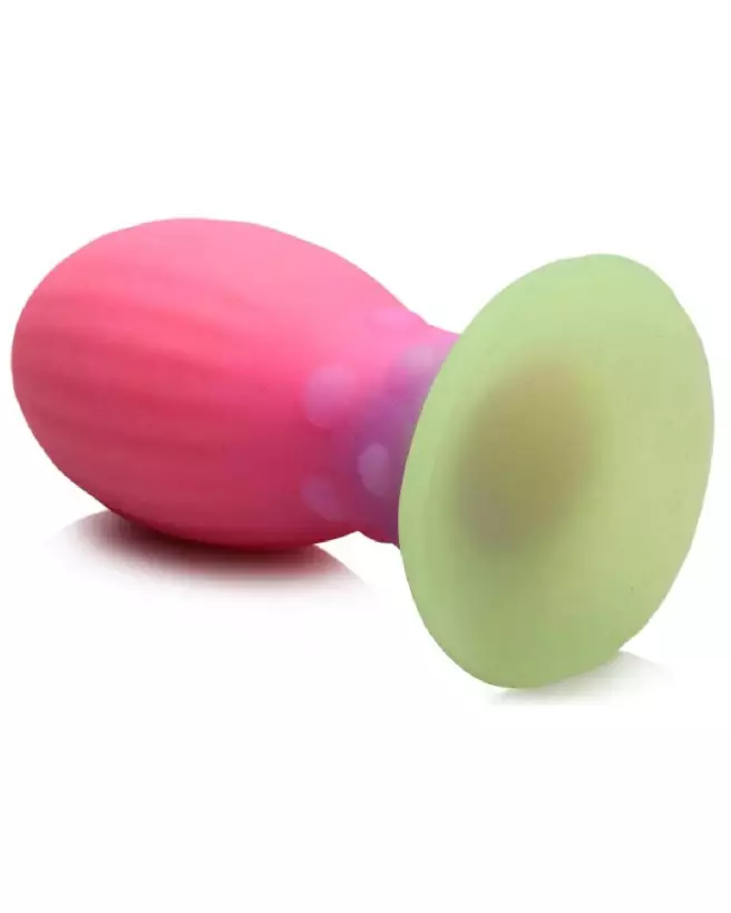 Image du Xeno Egg Pink de XR Brands, sextoy créature en silicone qui brille dans le noir-6
