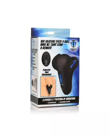 Anneau vibrant en silicone XR Brands avec télécommande pour stimulation-2