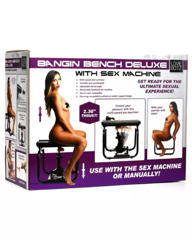 Photo de Banc Deluxe Bangin' avec Machine Sexuelle Noir par XR Brands-2