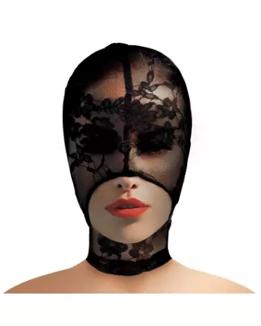 Masque de bondage en dentelle Lace Seduction de XR Brands pour jeux érotiques et soirées thématiques-1