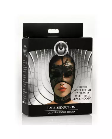Masque de bondage en dentelle Lace Seduction de XR Brands pour jeux érotiques et soirées thématiques-2