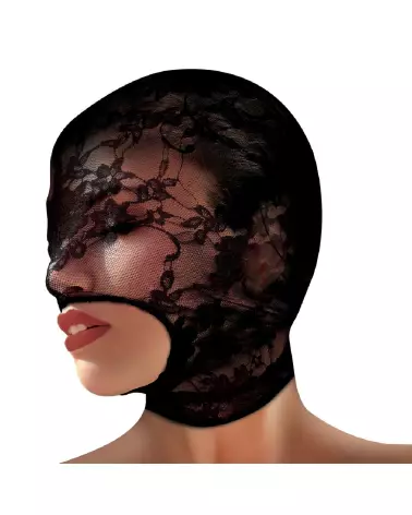 Masque de bondage en dentelle Lace Seduction de XR Brands pour jeux érotiques et soirées thématiques-4
