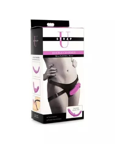 Double Charmer Silicone Double Dildo avec harnais par XR Brands-2