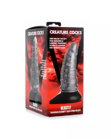 Image du Beastly Tapered Bumpy Silicone Dildo par XR Brands, sextoy créature en silicone-2