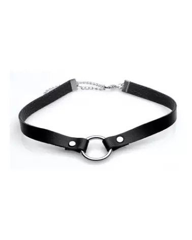 Image du Lush Pet Ring Narrow Choker par XR Brands, choker BDSM en cuir de qualité-1