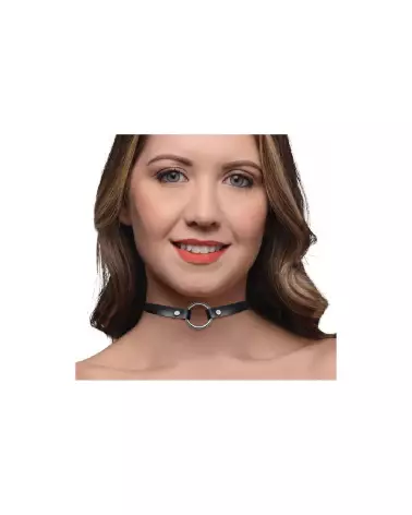 Image du Lush Pet Ring Narrow Choker par XR Brands, choker BDSM en cuir de qualité-5