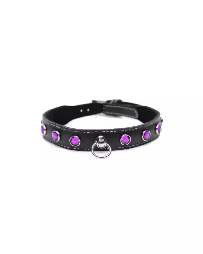 Collier en cuir Royal Vixen avec strass pour chiens par XR Brands-3