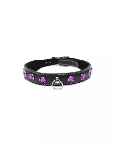 Collier en cuir Royal Vixen avec strass pour chiens par XR Brands-3