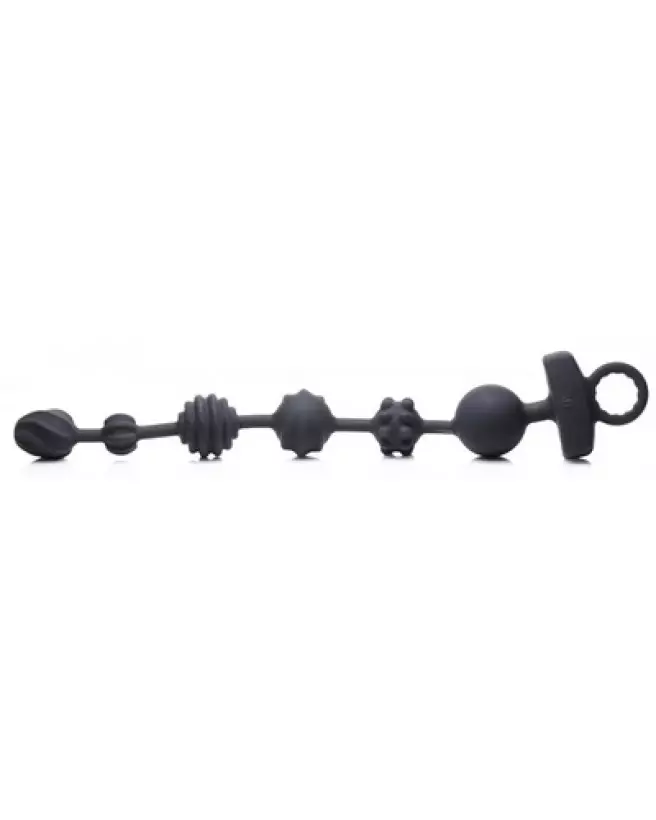 Dark Rattler Anal Beads - Perles Anales Vibrantes avec Télécommande par XR Brands-1