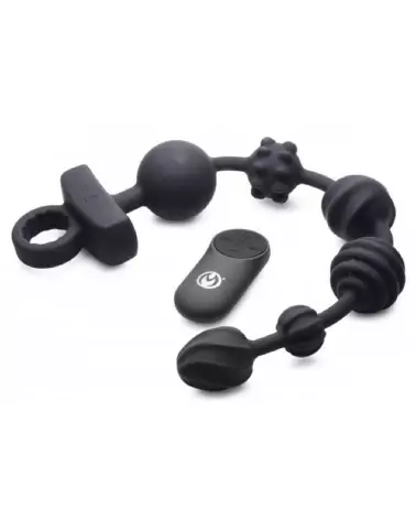 Dark Rattler Anal Beads - Perles Anales Vibrantes avec Télécommande par XR Brands-3