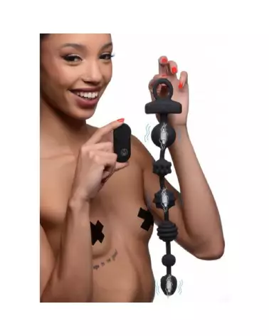 Dark Rattler Anal Beads - Perles Anales Vibrantes avec Télécommande par XR Brands-5