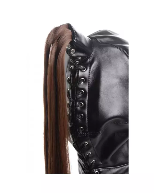 Masque de bondage avec queue de cheval par XR Brands pour jeux BDSM-3