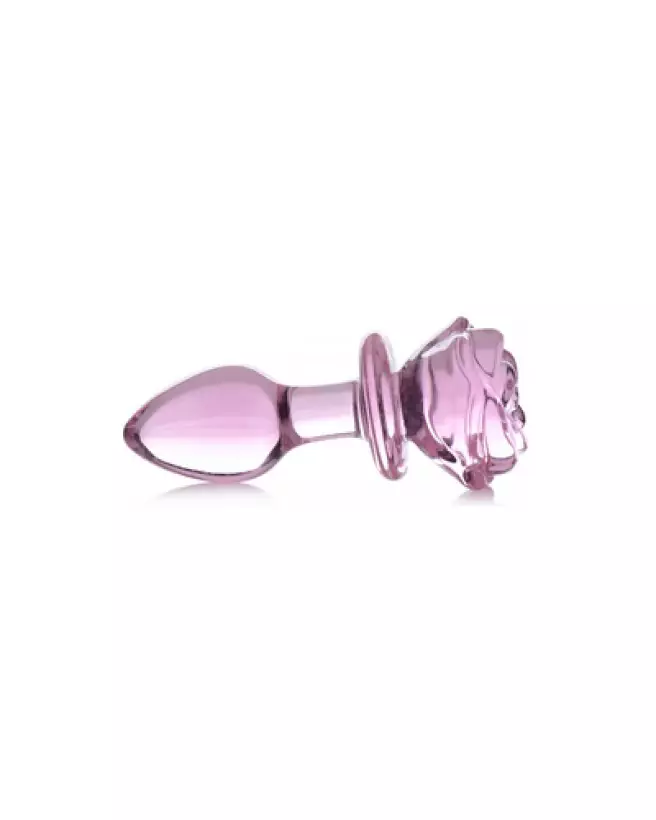 Plug Anal en Verre Pink Rose Medium de XR Brands - Sextoy Luxueux-1